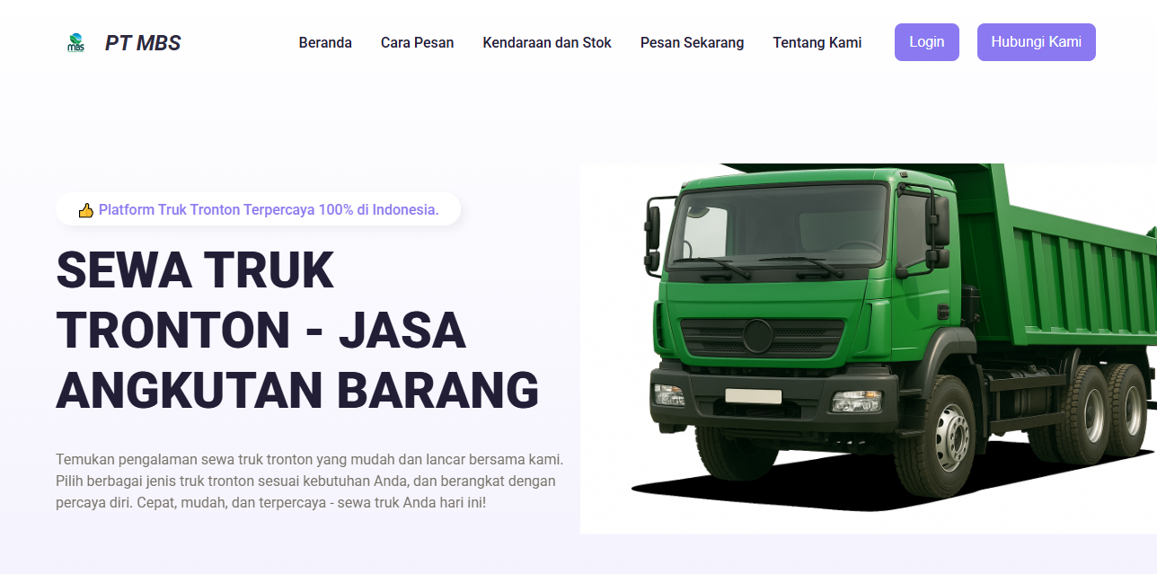 PT. Mitra Buana Suradinata Truck Rental Website Project